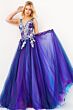Jovani 06807 Floral Bodice Plunging Back Dress