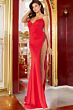Jovani 07138 High Slit Strapless Dress