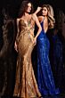 Jovani 09693 Plunging Neckline Sequin Dress