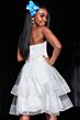 Jovani K03524 Tiered Skirt Pleated Bodice Dress