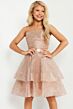 Jovani K03525 Strapless Pleated Bodice Tiered Skirt Dress