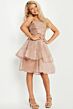 Jovani K03525 Strapless Pleated Bodice Tiered Skirt Dress