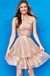 Jovani K03525 Strapless Pleated Bodice Tiered Skirt Dress