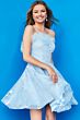 Jovani K09946 Feather Neck Beaded A-Line Dress