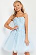 Jovani K1830 Lace Applique Bodice Strapless A-Line Dress