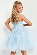 Jovani K1830 Lace Applique Bodice Strapless A-Line Dress