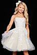 Jovani K1830 Lace Applique Bodice Strapless A-Line Dress