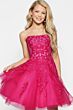 Jovani K1830 Lace Applique Bodice Strapless A-Line Dress