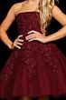 Jovani K1830 Lace Applique Bodice Strapless A-Line Dress