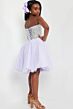 Jovani K22231 Basque Waist Strapless Lace-Up Back Dress