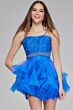 Jovani K23518 Spaghetti Strap Ruffle Skirt Dress