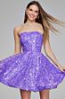 Jovani K23685 Strapless Straight Neck Beaded A-Line Dress