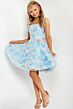 Jovani K23956 Floral Applique A-Line Slim Strap Dress