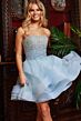 Jovani K24050 Ruffle Skirt Strapless Beaded Bodice Dress