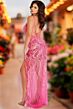 Jovani 07503 Plunging Neck Illusion Dress