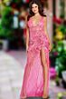 Jovani 07503 Plunging Neck Illusion Dress