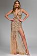 Jovani 07503 Plunging Neck Illusion Dress