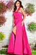 Jovani 09368 Knot Neckline High Slit Dress