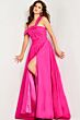 Jovani 09368 Knot Neckline High Slit Dress