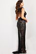 Jovani 09879 High Slit Feather Straps Dress