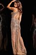 Jovani 220130 Sheer Skirt Cross-Halter Dress