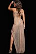 Jovani 22849 Choker Neck High Slit Dress