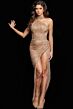 Jovani 22849 Choker Neck High Slit Dress