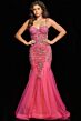 Jovani 23125 Floral Embellished Illusion Corset Dress