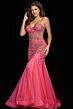 Jovani 23125 Floral Embellished Illusion Corset Dress