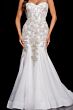 Jovani 23125 Floral Embellished Illusion Corset Dress