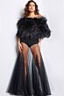 Jovani 23305 Feather Bodice Illusion Dress
