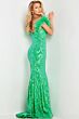 Jovani 23383 Feather Sleeves Geometric Dress