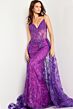Jovani 23530 Long Overskirt Illusion Bodice Dress