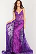 Jovani 23530 Long Overskirt Illusion Bodice Dress