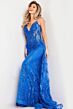 Jovani 23530 Long Overskirt Illusion Bodice Dress
