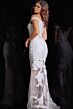 Jovani 23834 Floral Sequin Illusion Dress