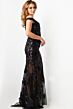 Jovani 23834 Floral Sequin Illusion Dress