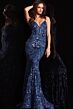 Jovani 23839 Open Back Floral Sequin Dress