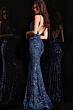 Jovani 23839 Open Back Floral Sequin Dress