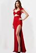 Jovani 24095 Multi Cutout Feather Straps Dress