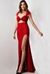 Jovani 24095 Multi Cutout Feather Straps Dress