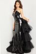 Jovani 24554 Ruffle Train Sequin Dress