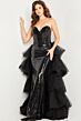 Jovani 24554 Ruffle Train Sequin Dress