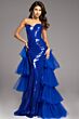 Jovani 24554 Ruffle Train Sequin Dress