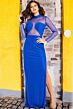 Jovani 24555 Illusion Bodice High Neck Dress