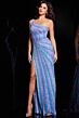 Jovani 24607 Linear Sequins One Shoulder Dress
