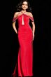 Jovani 24611 Illusion Sides Halter Strap Dress
