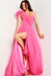 Jovani 25919 One Shoulder High Slit Dress