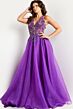 Jovani 25964 Floral Top Halter Neck Dress