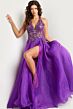 Jovani 25964 Floral Top Halter Neck Dress
